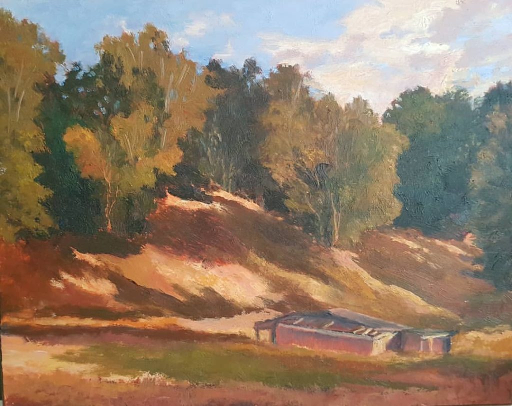 Barbara Jost art landscapes oil painting farm trees