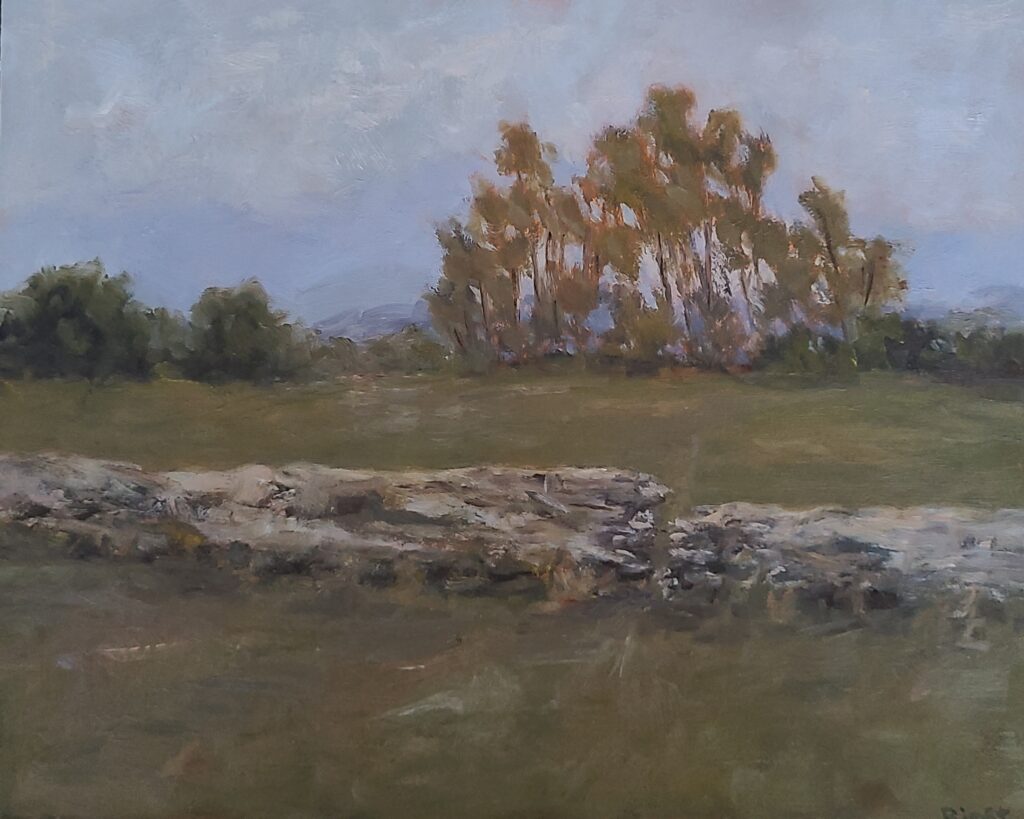 Logs at Iona Barbara Jost Plein air Impressionism